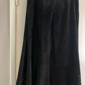 Chico's Black Leather Suede Maxi Skirt Size 3(L) NWOT
